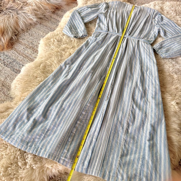 💋SOLD💋⛱️🌊DÔEN ‘Lorena’ Organic Cotton Voile Dress Monte Isola Stripe XS - Picture 13 of 17